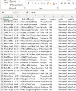USA Business Tax Advisors Leads – Phone Numbers